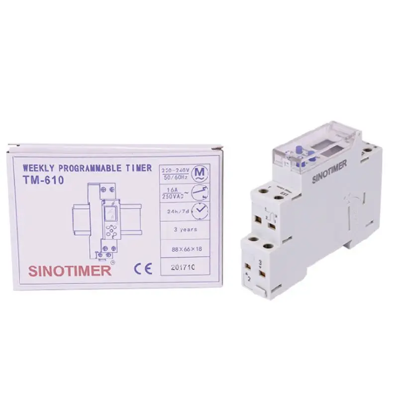 TM610 220V/110V kontaktur Enkelt Modul DIN Skinne 7 Dage 24 Timer Programmerbar