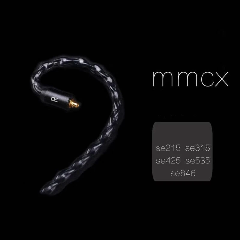 3,5 mm 8 Core DIY MMCX-Kabel for Shure SE215 SE535 SE846 UE900 SE425 Headset Sølv Plade Udskiftelige Kabler til IPhone Xiaomi