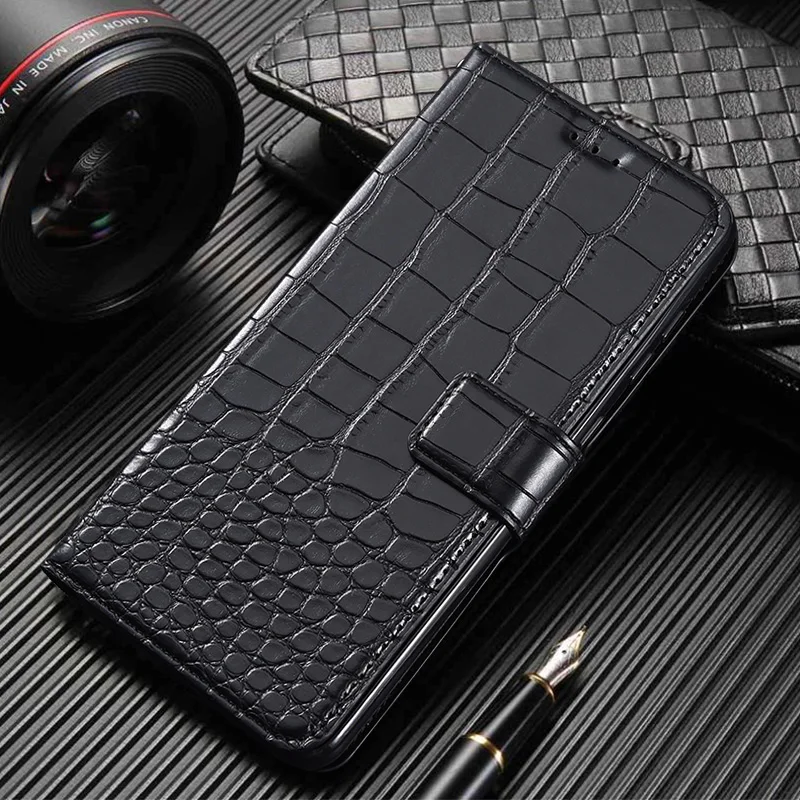 Sagen Flip Luksus for Samsung Galaxy A70 A70E A70S dække Tegnebog Krokodille tekstur Læder Bog Telefon Coque