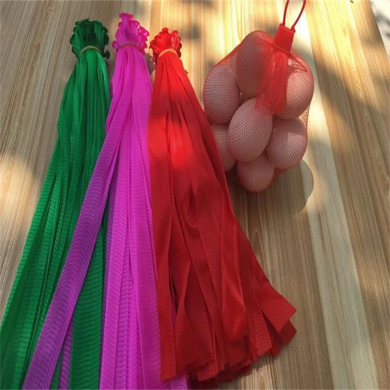 Engros-35cm længde Mp-Frugt-net pose Æg mesh bag string poser med spænder