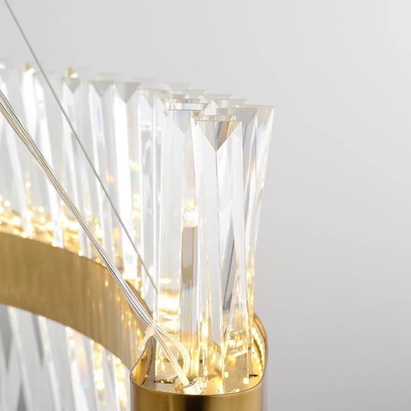 Moderne LED krystal lysekrone enkel stue, soveværelse lysekrone Nordiske Golden luksus-C-formet soveværelse belysning fastholdelsesanordningen UPS