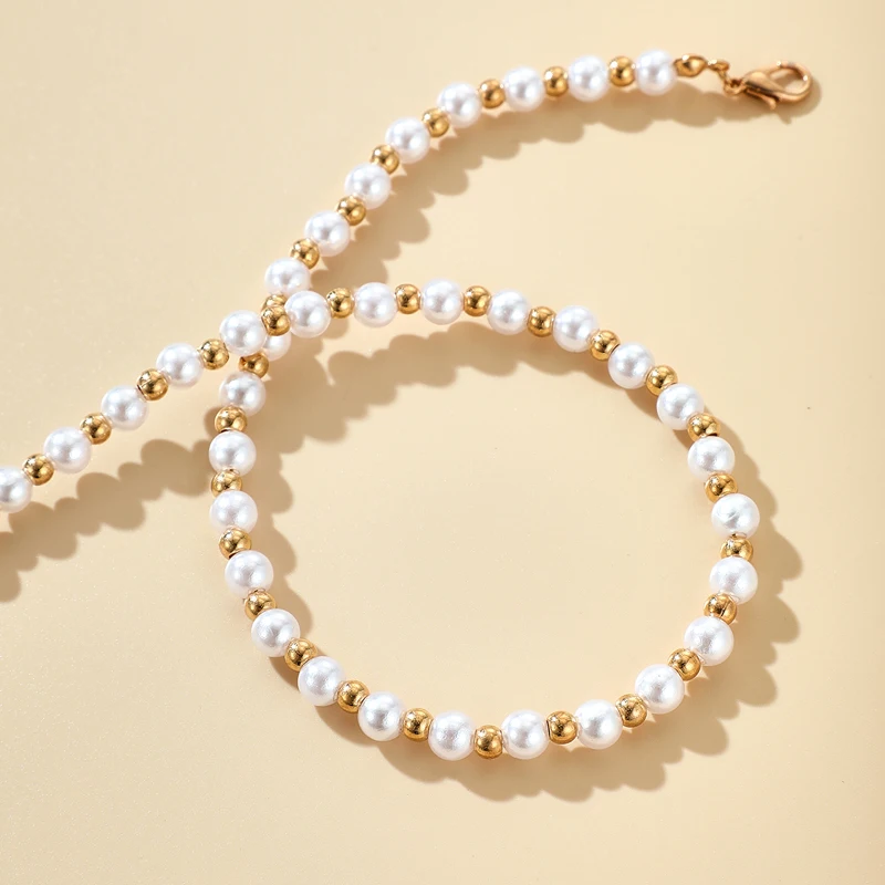 HuaTang Elegant Håndlavet Strand Pearl Choker Halskæde til Kvinder Guld Farve Perle Charmerende Kravebenet Kæde Kvindelige Part Smykker