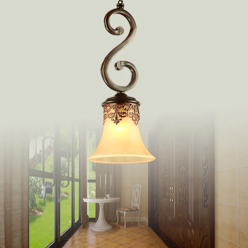 Klassiske luksuriøse strygejern givet vedhæng lys. Royal style suspension lampe til soveværelset balkon midtergangen veranda art deco-droplights
