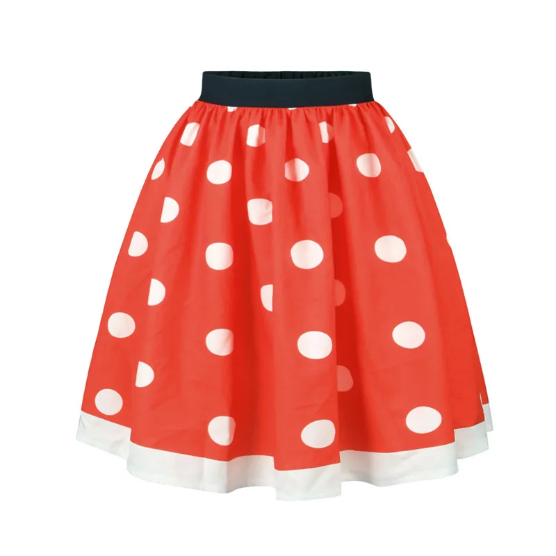 2019 sommer mode kvinders polyester casual kreative print red dot mid-kalv, bolden kjole nederdele til søde piger separat