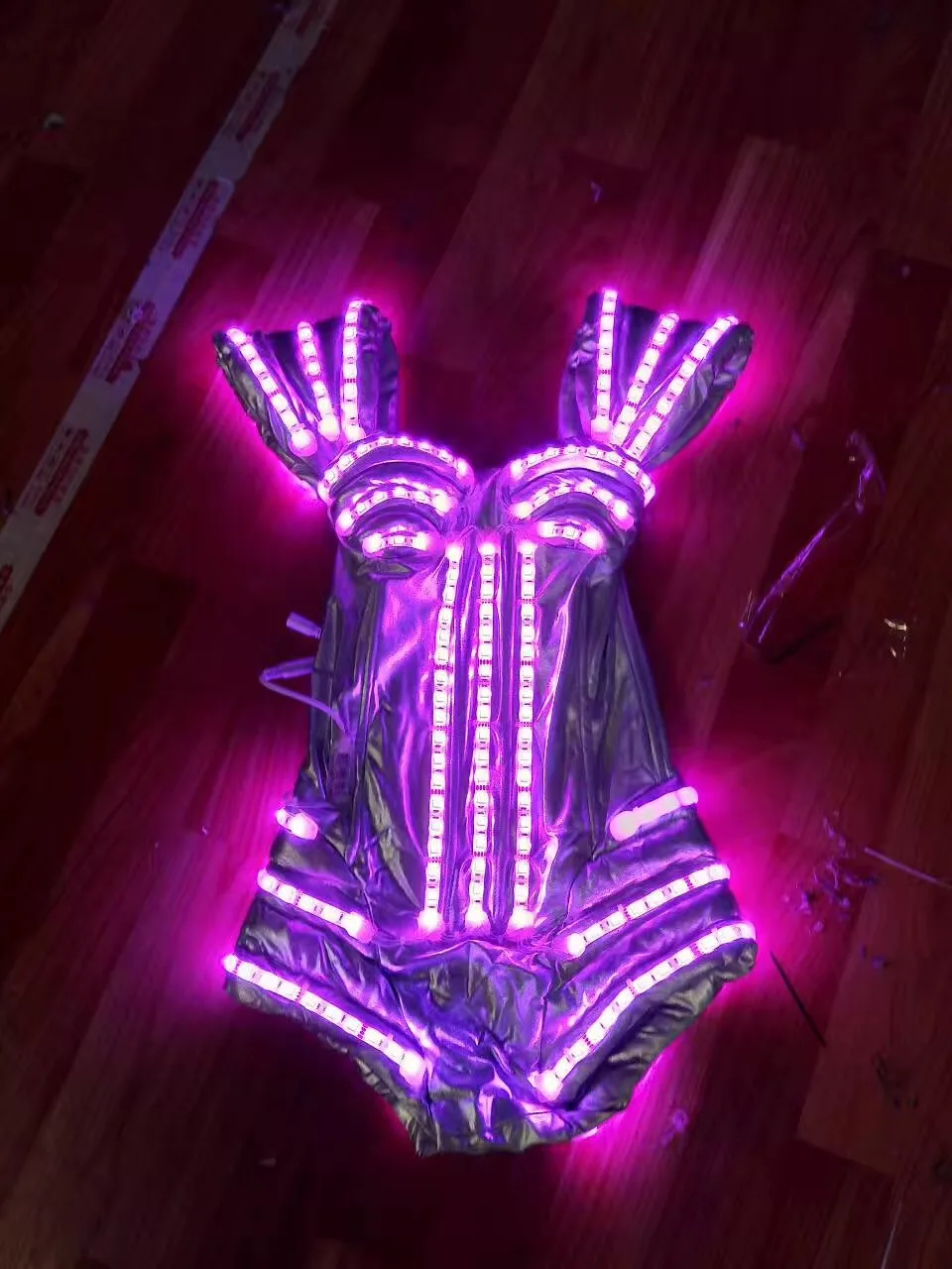 David Guetta RGB led robot suit/LED ballroom Kostume/rgb-farveskift dame sexet tøj til party stage bære vis