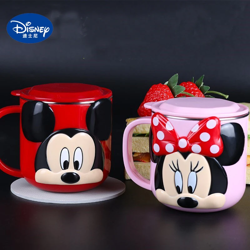 Disney Mickey, Minnie Børn Mælk Cup Kreative Tegnefilm Krus Termokande Krus Og Krus At Drikke Vand, Saft Drinkware Rustfrit Stål Krus