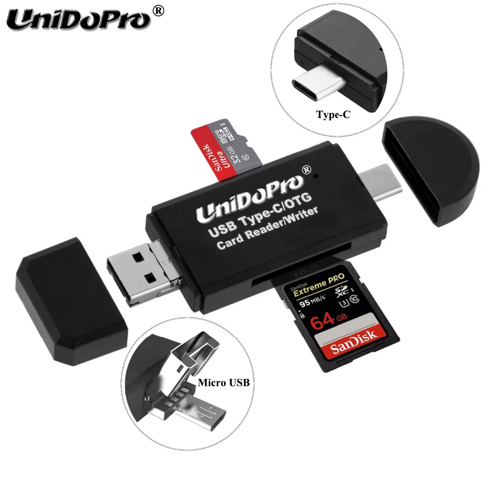 Kortlæser Type C OTG USB 2.0 Adapter Mand & Mikro-USB-Mand, SD / Mikro SD Carte Læser til Huawei P30 P20 P10 P9 Mate 30 20