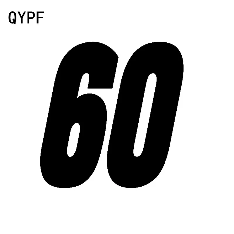 QYPF 14CM*14CM Interessant Nummer 60 Vinyl Car-styling Dekoration Bil Mærkat Vindue Decal C15-0583