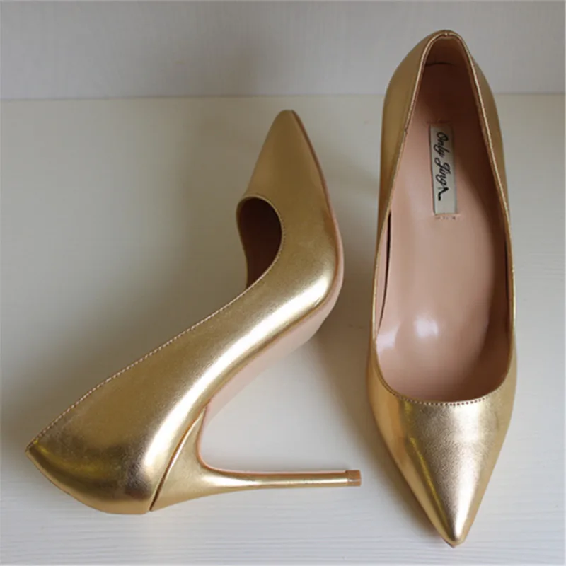 Gratis forsendelse fashion kvinder Pumper Guld Mat læder Spidse tå høje hæle sko size33-43 12cm 10cm 8cm party bryllup sko