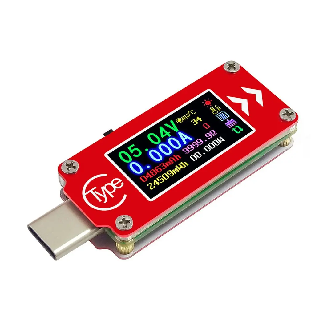 TC64 Type-C Farve-LCD-USB-Voltmeter Amperemeter Spænding Nuværende Meter Multimeter Batteri PD Oplad Power Bank USB-Tester