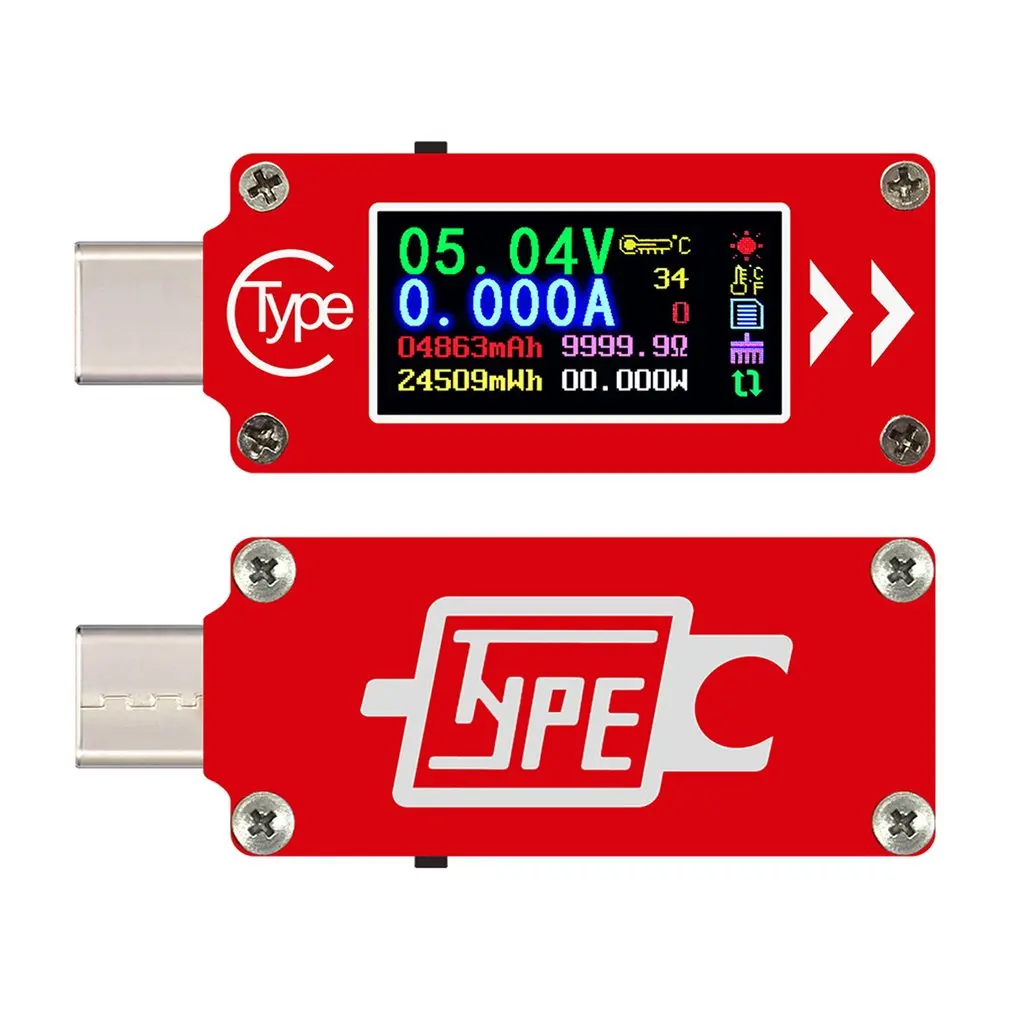 TC64 Type-C Farve-LCD-USB-Voltmeter Amperemeter Spænding Nuværende Meter Multimeter Batteri PD Oplad Power Bank USB-Tester