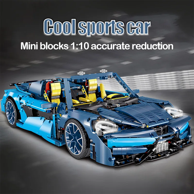 LOZ 1:10 By Bugatti Racing Cool sportsvogn MM Mini Model byggesten Technic Bircks Oplysning Legetøj Til Børn Gaver
