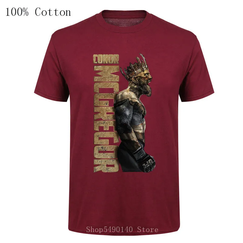 Nye Casual T-Shirt Mænd Kongen Af Conor Mcgregor MMA Fjervægt T-shirt i Ren Bomuld kortærmet t-shirt Crazy Boxer-Shirt