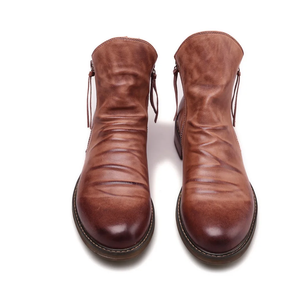 Original læder støvler mænd 2020 efteråret sko mænds læder casual støvler mænd afslappet, non-slip lace-up støvler arbejde støvler