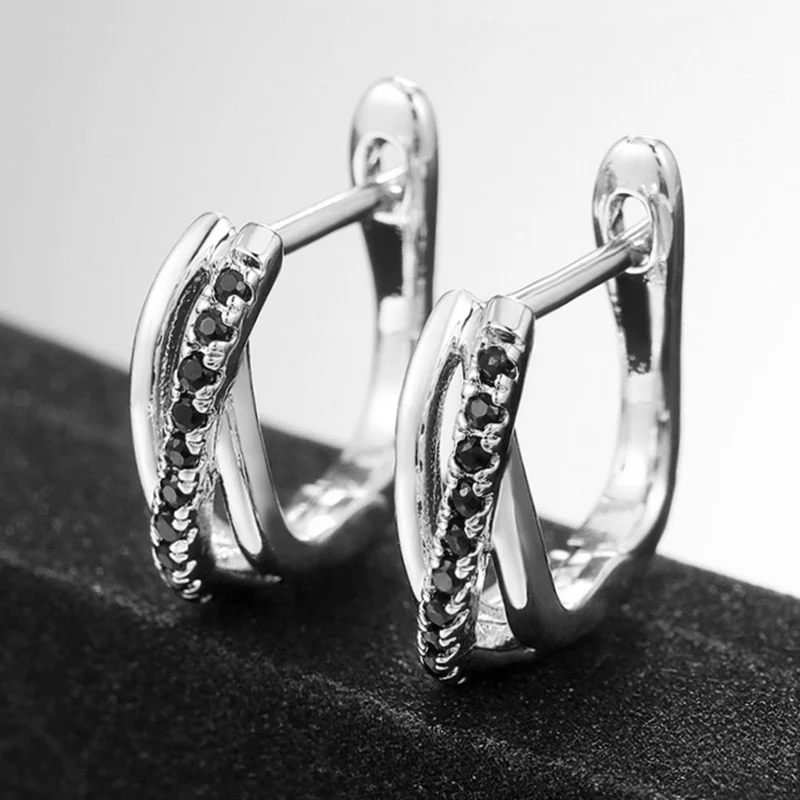 Mode, Enkel, Design Kvinder Bryllup Earring Silver Farve Temperament Fine Sorte Zircon Bryllup Kvindelige Øreringe