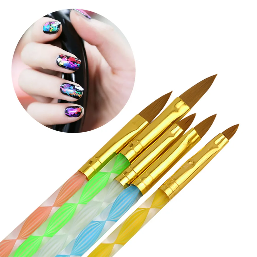 Høj Kvalitet Engros 5pcs Nail Art Design DIY Akryl Pen, Pensel Tegne Striber Maleri Sæt