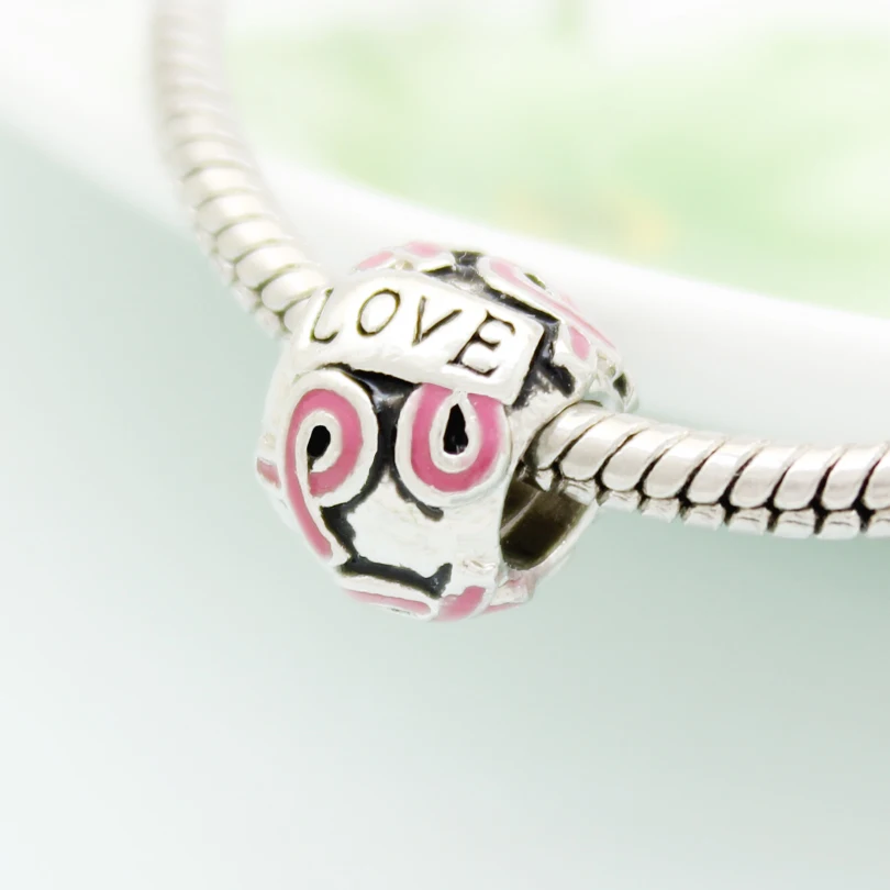 Pink Ribbon Brystkræft Europæiske Runde Perler DIY Smykker Klassiske Pop Amulet Passer til Pandora Armbånd Women ' s DIY Smykker