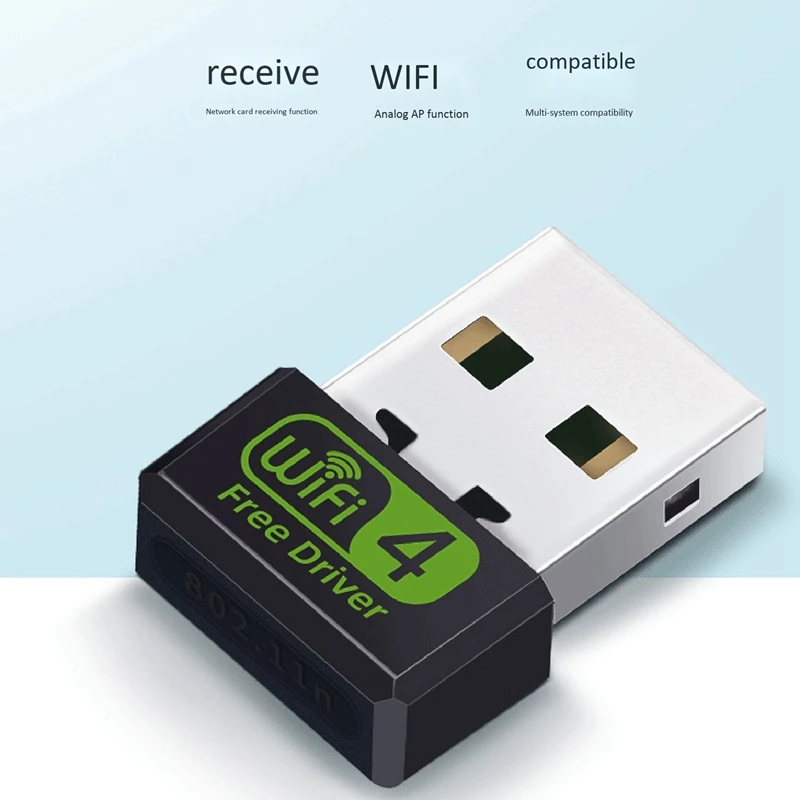 Wireless Network Card, 150 M 2,4 G-Drev-Gratis Trådløst USB-netværkskort, Trådløse WiFi-Modtager