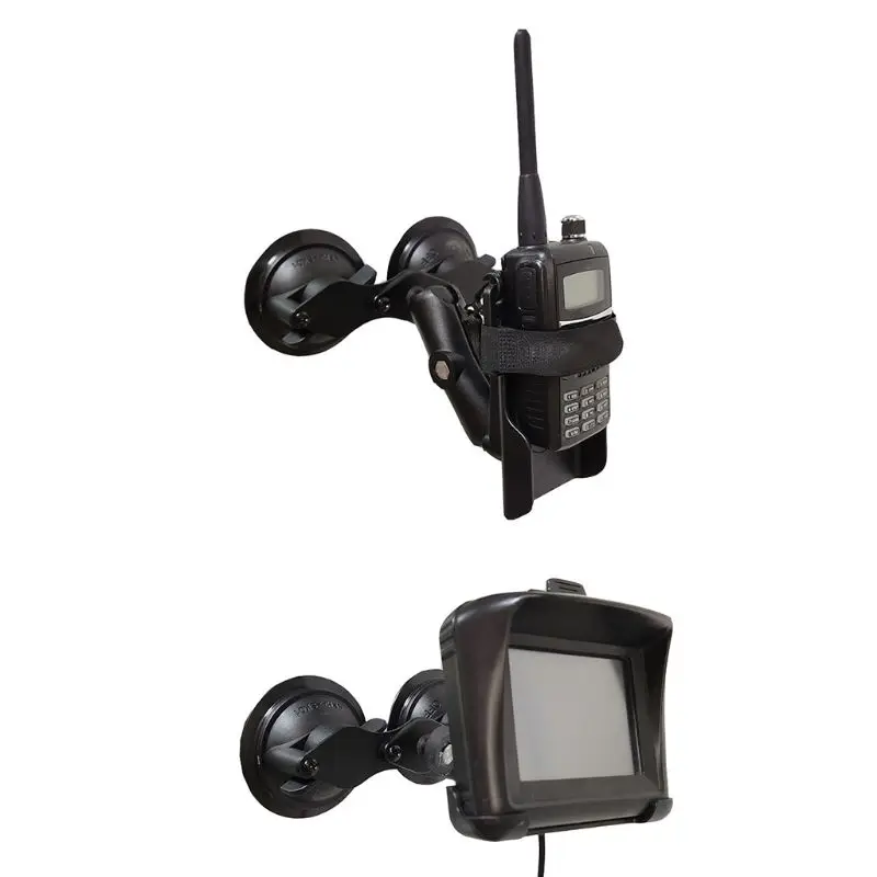 Bil Vindue Twist Lock Dual sugekop Base med 1 Inch Ball Head Mount Holder til Kamera, Smartphone, Mobiltelefon