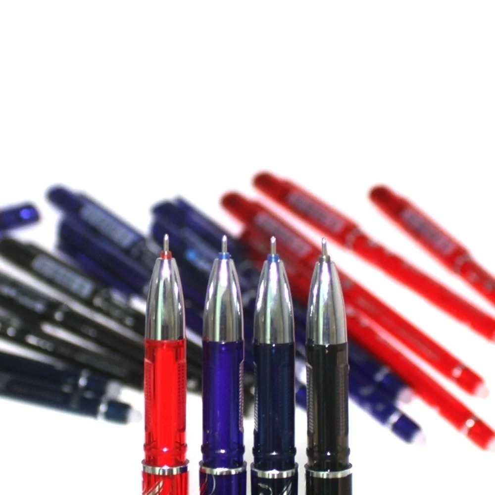 4 Farver Sletbare Gel Pen Sort Blå Rød Mørk Blå Blæk Magic Skriver Neutral Pen til Studerende