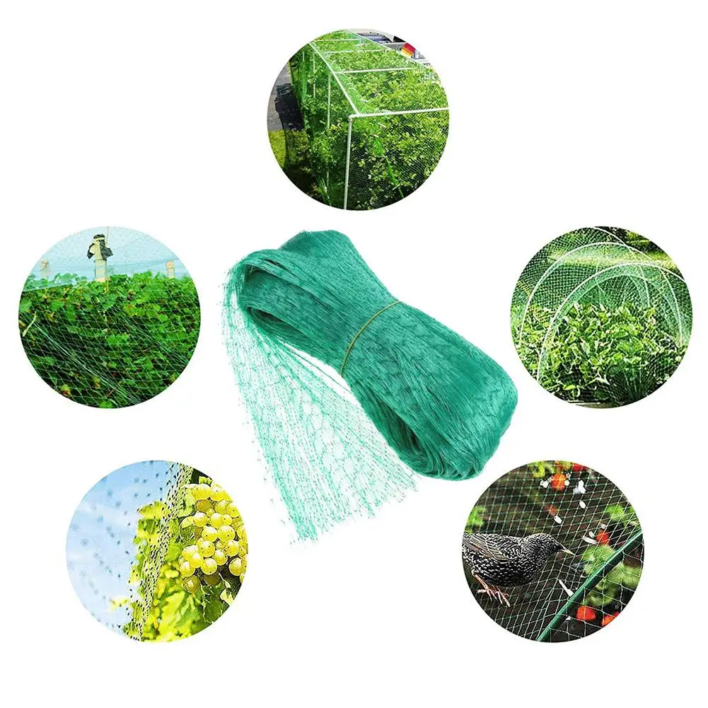 Grøn Anti-bird Net haveplante Beskytte PE Net Ingen Skade til Fugle til Planter, Frugter, Grøntsager Beskyttelse Mesh 15x15mm/ Størrelse 4x6m