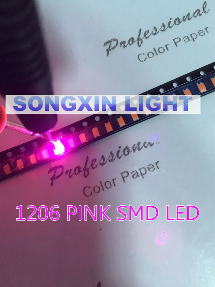 100pcs SMD SMT 1206 Pink Super lyse LED pærer af Høj kvalitet, Nye 1206 SMD LED 3216 PINK 1206 DIODER 3.2*1.6*0.8 MM