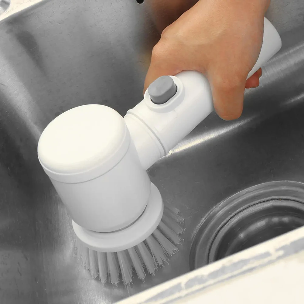 5 i 1 Håndholdte Elektriske Børste til Rengøring af Badeværelse Vask Vask Værktøjer Kit