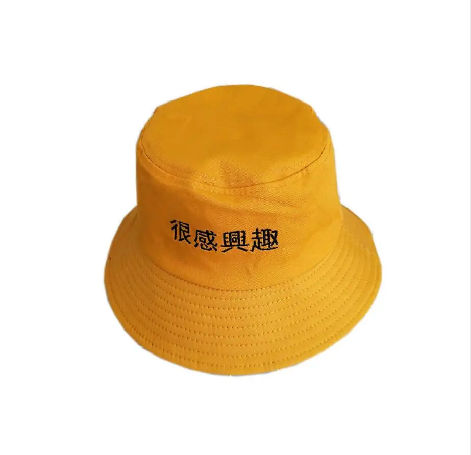 Nye Hot Jagt Fiskeri Bucket Hat Hætte Til Beskyttelse Af Solen Bomuld Sommeren Kinesiske Ord Fiskeren Hat Mænd Hip Hop Sort Elskere Fladskærms Hat