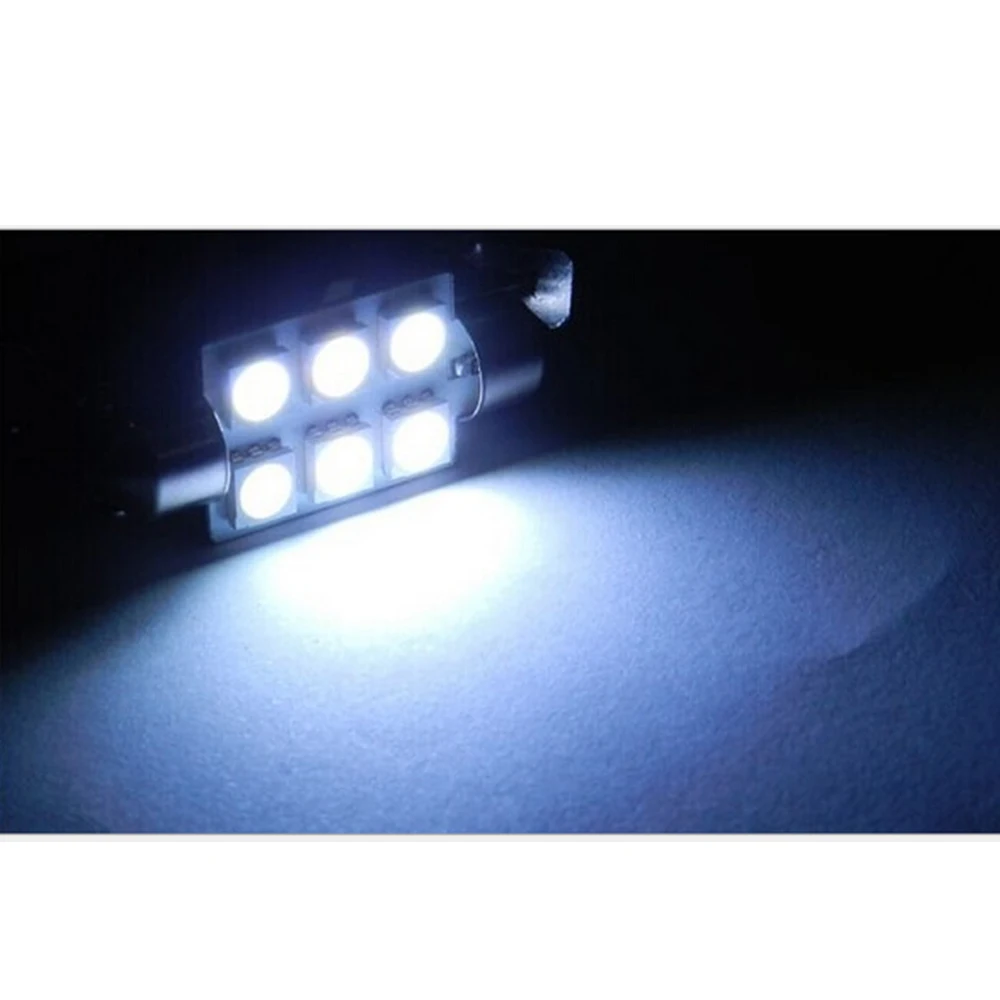 36mm 5050 6SMD LED Bil Led Auto Indvendige Dome Døren Lampe Pære Pathway Belysning arbejdslampe Bil Tilbehør, 10stk pr sæt