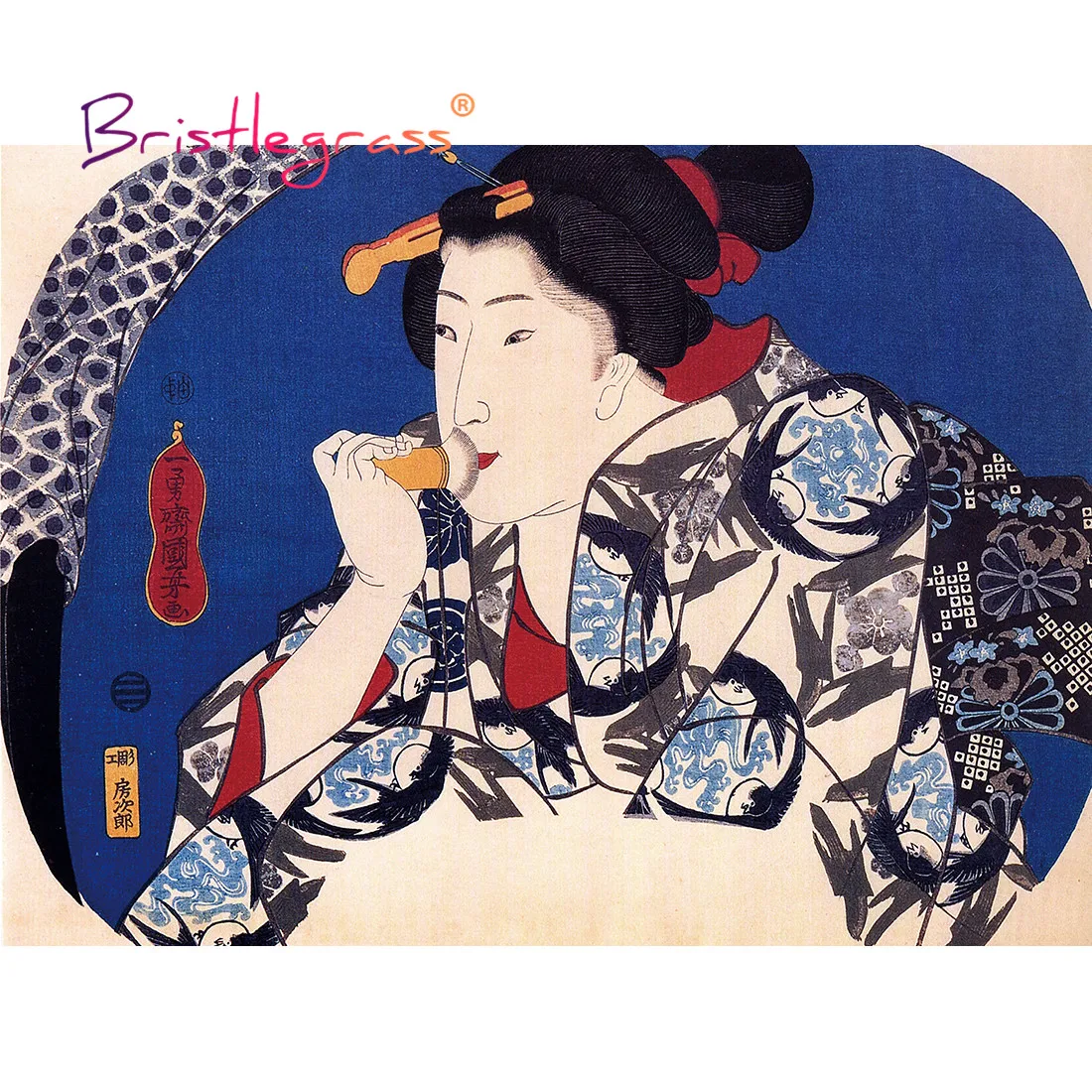 BRISTLEGRASS Træ-Puslespil 500 1000 Stykke Japansk Kvinde Ukiyoe Utagawa Kuniyoshi Pædagogisk Legetøj Maleri Kunst Home Decor