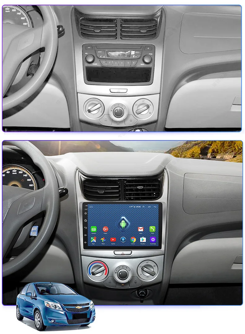 Wanqi 8.0 2+32G 9 Tommer 3G 4G WIFI Bil Dvd-Gps-Afspiller til Chevrolet Sejle 2010-2013 indbygget Radio Video gps Bt støtte SWC RDS