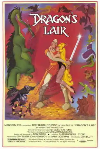 DRAGON ' S LAIR Film Art Wall Decor Silke Print Plakat
