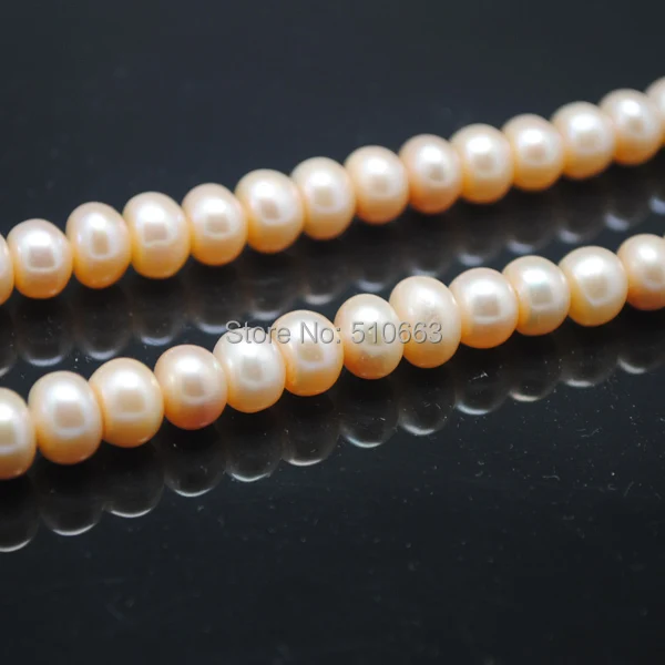 1 Tråde=38cm, længde/Masse(45pcs), Natur Kulturperler Freshwater Pearl,Abacus Form,Gyldne Farver,Størrelse: 10-11mm,Natur Perle