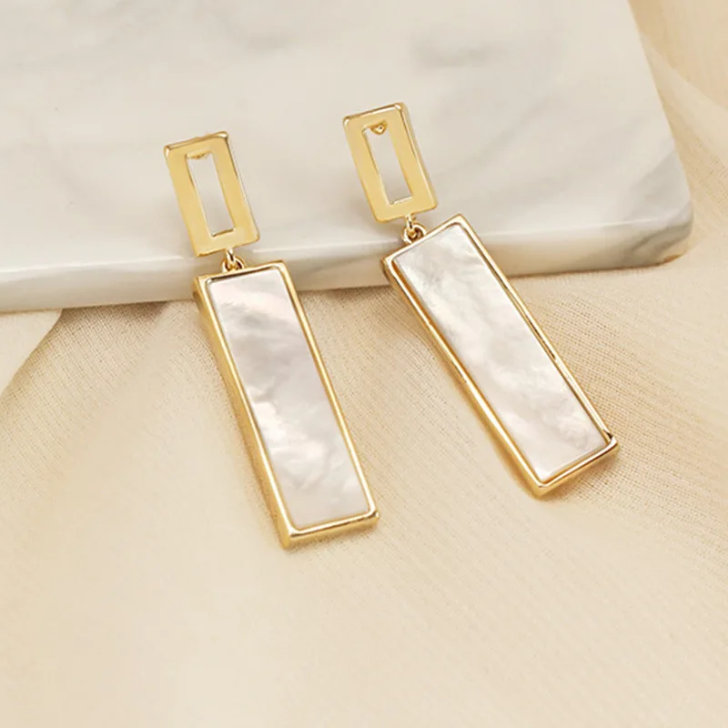 Nye Koreanske Luksus Skinnende Rektangel Crystal Drop Øreringe Til Kvinder Fest Elegant Pendientes Smykker Gaver