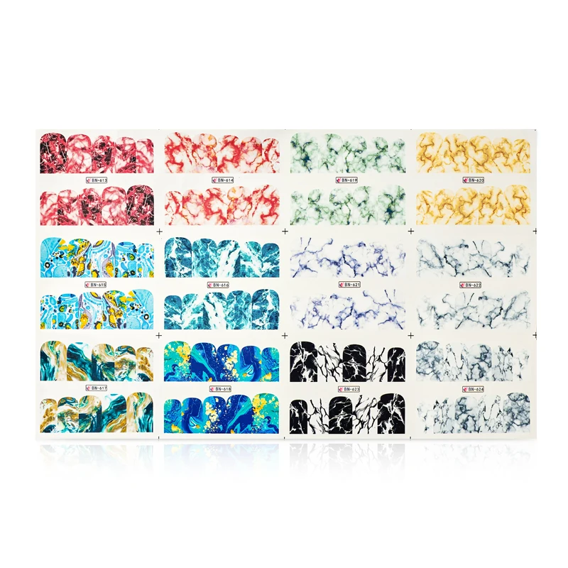 Rolabling Vand Overførsel decal Marmor serie Nail Stickers wraps skydere Dekoration søm tilbehør Mærkat Nail Art