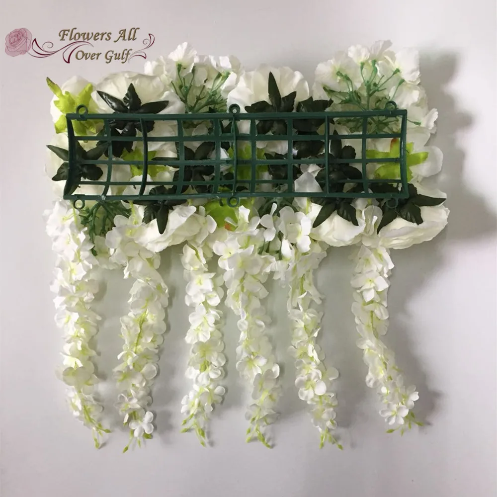 Kunstig blomst væg 3D falske blomster Måtter runner med nye rose bruge til bryllup baggrund dekoration