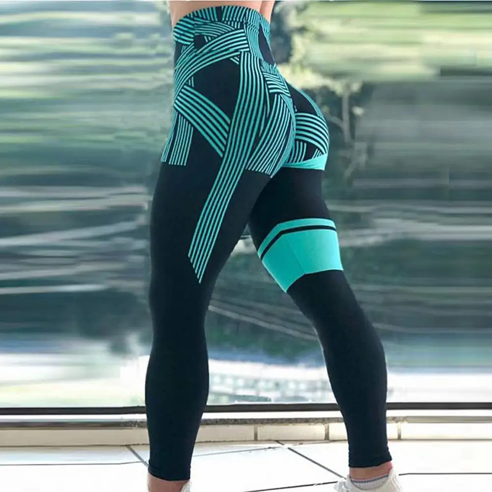 2021 Kvinder Leggings Digital Stribe Print Bukser Trænings-Og Motionscenter Leggins Kører Mesh Leggins Problemfri Træning Femme Bukser Med Høj Talje