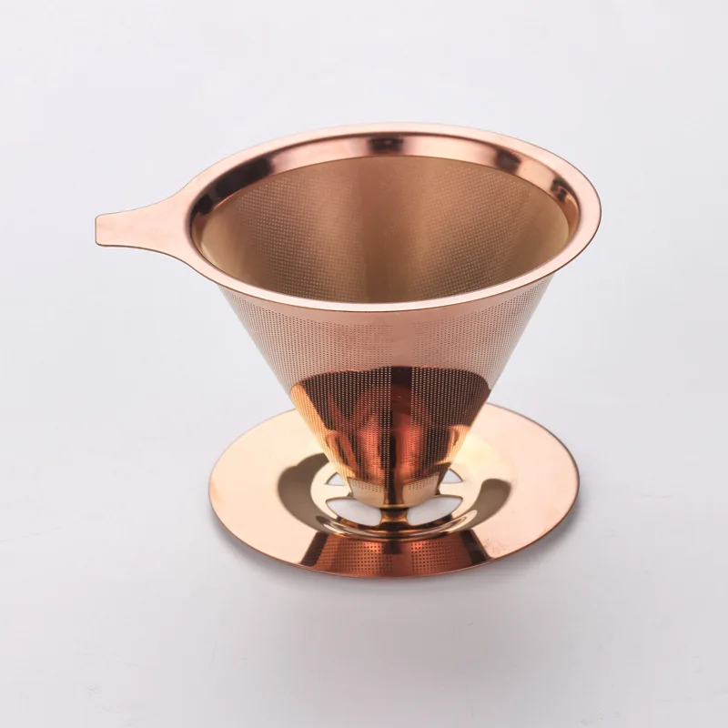 304 Fødevaregodkendt Rustfrit Stål Integreret Og Filter Gyldne Hånd Og Afløb Husstand Drypper Kaffe Cup