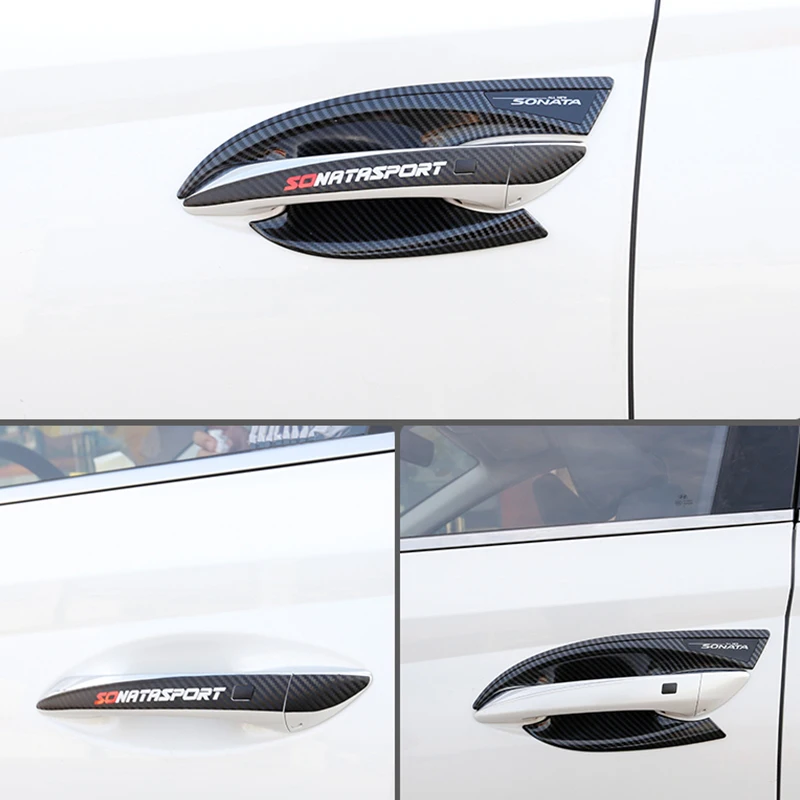 Bilens dørhåndtag Dække Rammen dørhåndtag Dække Trim Døren skål Bilens dørhåndtag Dekoration Til Hyundai Sonata 2020
