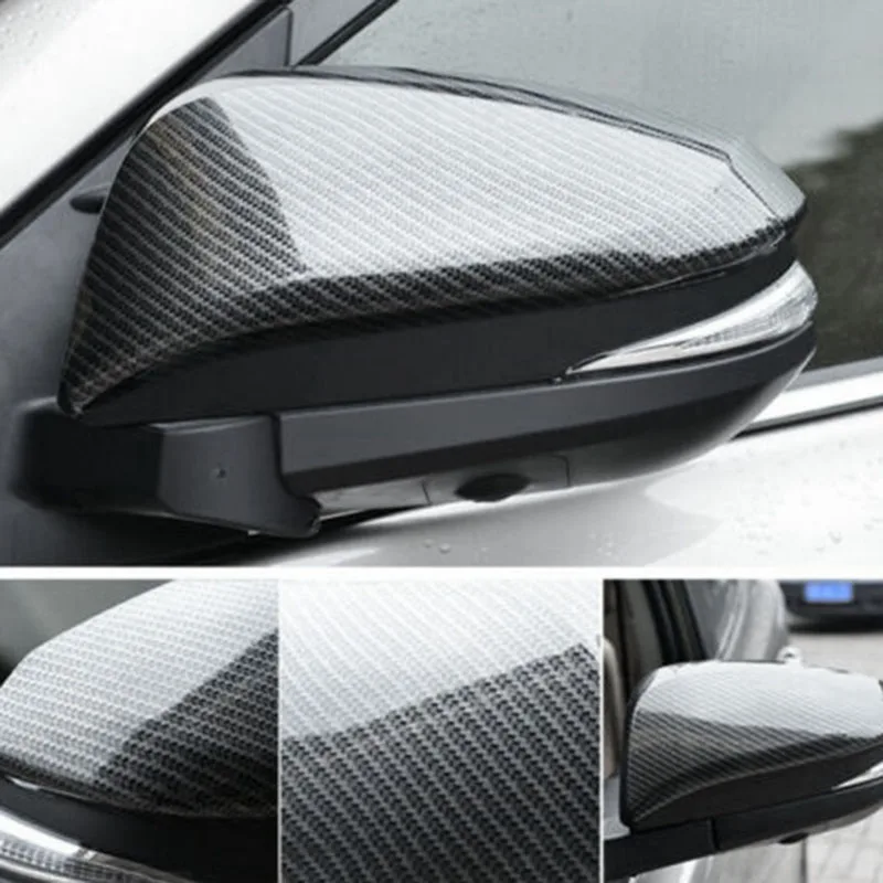 Bil Carbon Fiber bakspejlet Frame Cover Beskyttelse til Toyota RAV4-2018