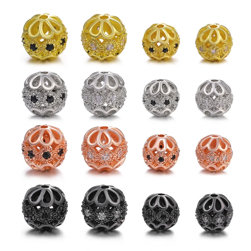 JUYA 5 stykker/Batch 8mm/10mm DIY luksus mikro-korte AAA + cubic Europæiske pakning perler, runde ball armbånd med at lave smykker