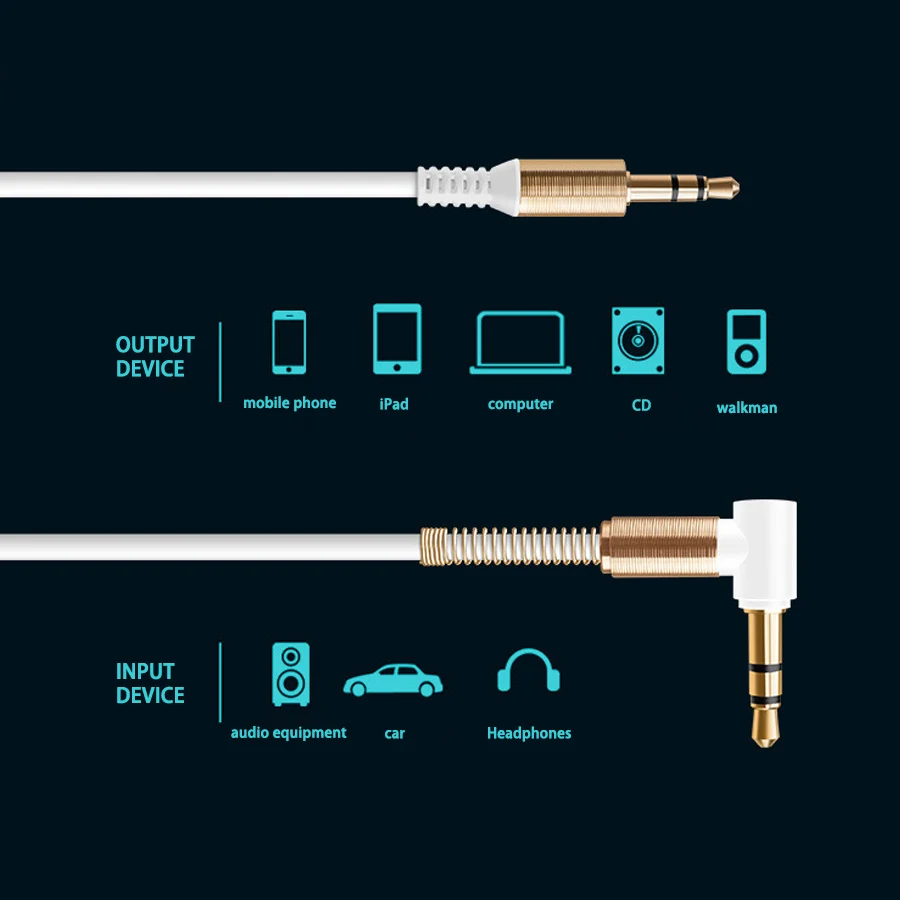 AZiMiYO 3,5 mm Audio Kabel-Audio forlængerkabel 3.5 hovedtelefon adapter til lbj Hovedtelefoner Bil Xiaomi redmi 5 plus