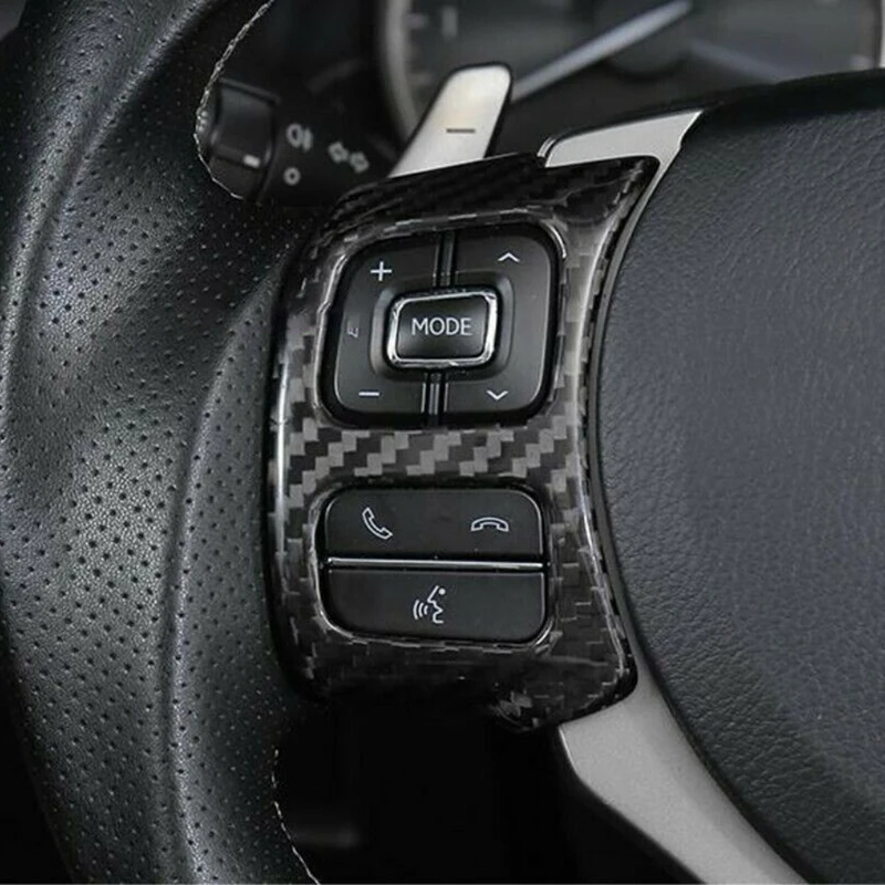 For Lexus IS250 NX200 200T 300H 13-20 År Bil Carbon Fiber Klistermærker Rat-Knappen for 2stk