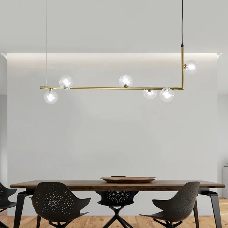 Minimalistisk Design Glas Kugle LED Vedhæng Lys Kreative Molekyle Restaurant Hængende Lamper Dekoration Suspension lamper
