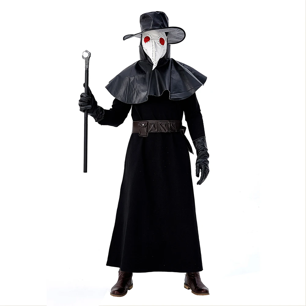 (På Lager) Pest Læge Cosplay Kostume Med MaskHat+krave+hovedbeklædning+bælte+handsker Halloween, Karneval Kostumer