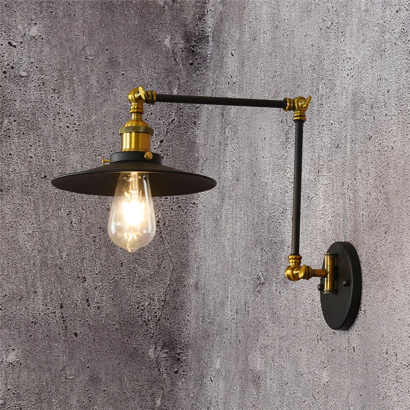 Loft-Stil Dobbelt Justere Væg Sconce Strygejern Antik Lampe Edison Industriel Vintage LED Væg lamper Belysning i Hjemmet Lampara