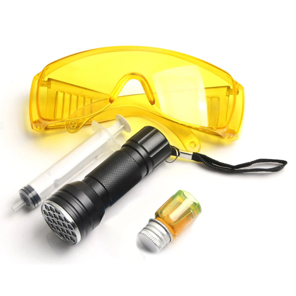 Bil Aircondition Reparation Værktøj En C-System tæthedsprøvning Detektor Kit 21 UV-LED Lommelygte Beskyttende Briller Sæt Værktøj